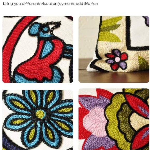 NEW Floral Bohemian Throw Pillow Cover 18"x18" - Picture 5 of 6